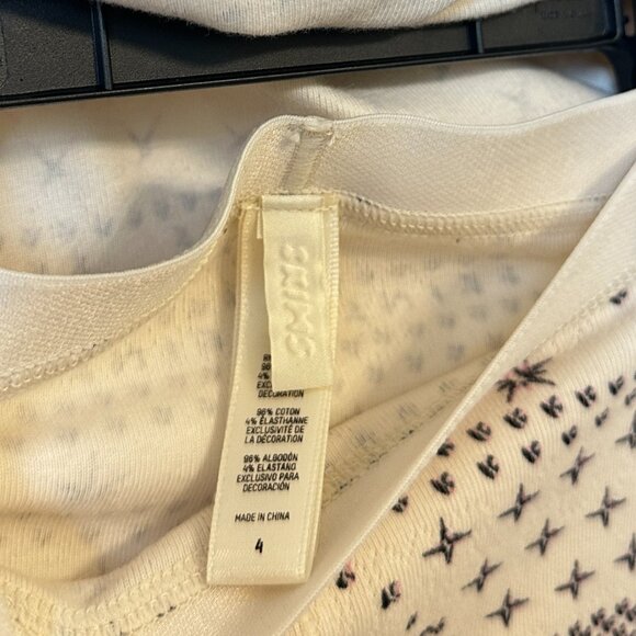 SKIMS Kids Logo Pointelle Set in Cream Fair Isle Size 4 - Picture 4 of 7